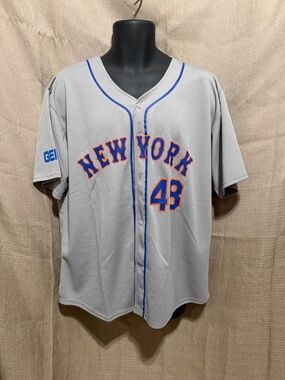New York Mets Gray Baseball Jersey with Blue & Orange Accents Sz XL